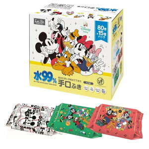 コストコ LEC 水99% 手口ふき ミッキー&フレンズ 80枚入×15個 (1200枚)【送料無料】