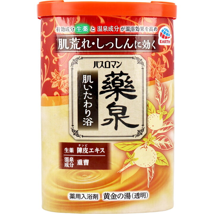 楽天市場 バスロマン 薬泉 肌いたわり浴 薬用入浴剤 黄金の湯 透明 600g 即納ドラッグ 金太郎shop