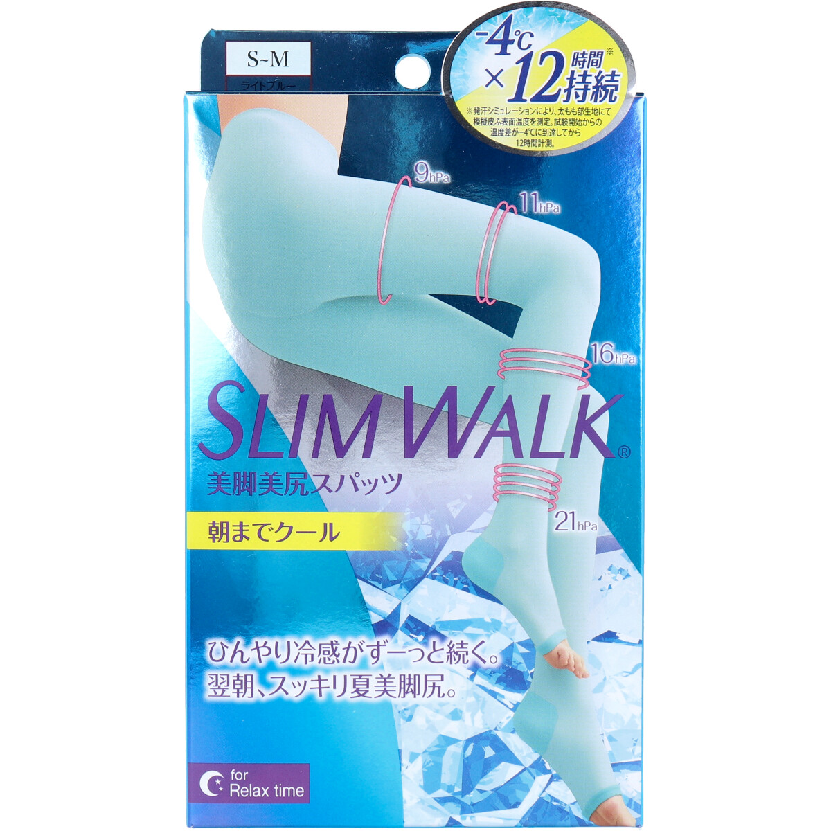 SLIMWALK（スリムウォーク）美尻＆骨盤スパッツ 朝までクール S〜M 2個 ピップ　ライトブルー　冷感
