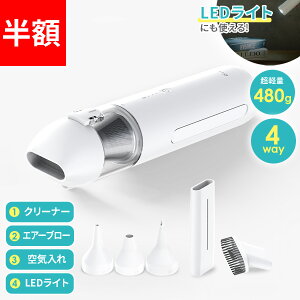 �y���z�z�y������12000Pa�����y�ʁz �n���f�B�N���[�i�[ �R�[�h���X �|���@ �~�j�|���@ �u�����[ �G�A�K�� ��C���� 3WAY �z�� �y�� 480g LED���C�g �ԗp HEPA Type-C USB aioLAB �N���[�����C�i�[ SHOKAI