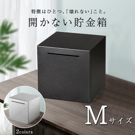 【ポイント5倍＋選べるレビュー特典】 開かない貯金箱 Mサイズ 貯金箱 おしゃれ 札 お札 貯金 金 お金 ステンレス 大容量 正方形 500円玉 100円玉 小銭 お札 硬貨 シンプル ミニマル バンク おもしろ あかない オブジェ インテリア 新生活 RLOGI TRD