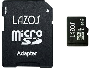 LAZOS \X microSDXC [J[h64GB UHS-I U3 class10 L-B64MSD10-U3 KW chm[bsOs]