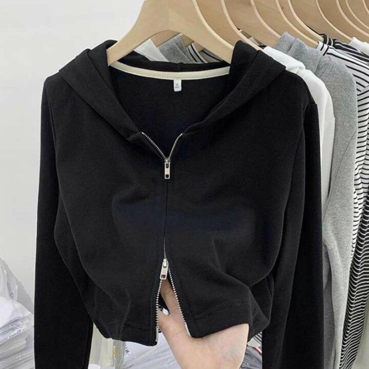 楽天市場】ニットパーカー パーカー 送料無料 レディース ショート丈  