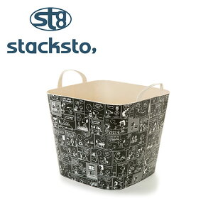 【クーポン4種あり】stacksto(スタックストー) バケット M・柄 スヌーピー バスケット スクエア 多用途バケツ