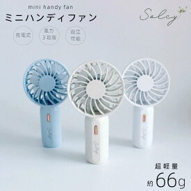 ハンディファン ミニサイズ ミニファン 66g 超小型 手のひらサイズ 首かけ 首掛け扇風機 ミニ扇風機 風量3段階 充電式 静音 軽量 USB充電式 持ち運び かわいい アイボリー ホワイト ブルー 花火大会 猛暑対策 アウトドア 暑さ対策