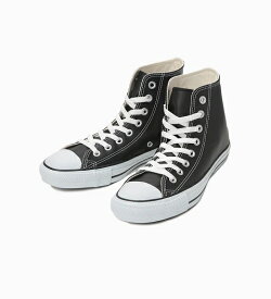 【数量限定】【CONVERSE】LEA ALL STAR HI 1B908 BLACK ブラック コンバース レザーオールスター ハイカット 定番モデル コアカラー (JPN)日本正規品 メンズ レディース スニーカー 大人靴