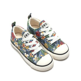 【SALE】【CONVERSE】CHILD ALL STAR N TROPICA SLIP OX 3SC535 BLUE コンバース チャイルド オールスター N トロピカ スリップ OX ブルー スリッポン スニーカー キッズ 子供靴 花柄 2WAY スリップ仕様 南国 トロピカル 青