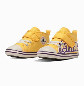 【SALE】【CONVERSE】BABY ALL STAR N NBA V-1 7SD652 Los Angeles Lakers ベビー オールスター N NBA V－1 ロサンゼルス・レイカーズ コンバース カジュアル バスケットボール コラボ ローカット 黄色 子供靴 赤ちゃん ファーストシューズ