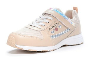 【moonstar】LUVRUSH LV 1158 BEIGE ムーンスター ラブラッシュ ベージュ 子供靴 キッズ スニーカー スーパースター 抗菌防臭 防水 運動会 女の子 ローカット マジックテープ シューズ