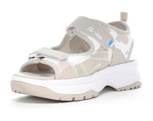 【moonstar】NM J130 BEIGE/ANIMAL SPORTY SANDAL ムーンスター ニーモ Ni-mo ベージュ/アニマル 子供靴 ジュニア 女の子 厚底 スポーティー サンダル 牛柄 #足元キラかわメイク