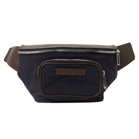 エンポリオアルマーニ ボディバッグ Y4O238 YOB3E 84732 ウエストバッグ ワンショルダー ロゴ ブラック×ブラウン EMPORIO ARMANI