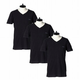 DIESEL Tシャツ ブランド 3枚組 00SHGU 0JAQX 900 ALL-TIMERS コットンストレッチ Vネック 半袖 セット メンズ ブラック ディーゼル