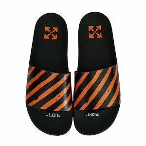 �I�t�z���C�g �T���_�� �����Y �u���b�N SPRAY STRIPES SLIDER OMIA088R20C220521 OFF-WHITE �X�v���[�X�g���C�v�X�X���C�_�[ �R���t�H�[�g�T���_�� �V�����[�T���_�� �X���b�p �������