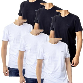 ディーゼル Tシャツ 00SPDG 0AALW ブランド 3枚組 3枚セット 丸首 クルーネック シンプル ホワイト ブラック メンズ DIESEL