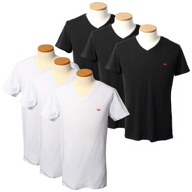 ディーゼル インナー アンダーウエア 3枚組 メンズ 00SHGU 0WAVC ブラック ホワイト DIESEL インナー Tシャツ Vネック 半袖 下着