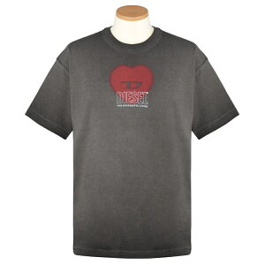 ディーゼル Tシャツ 半袖 メンズ A13395 0AMDA 9XX DIESEL tシャツ ブランド おしゃれ かっこいい グレー ハート