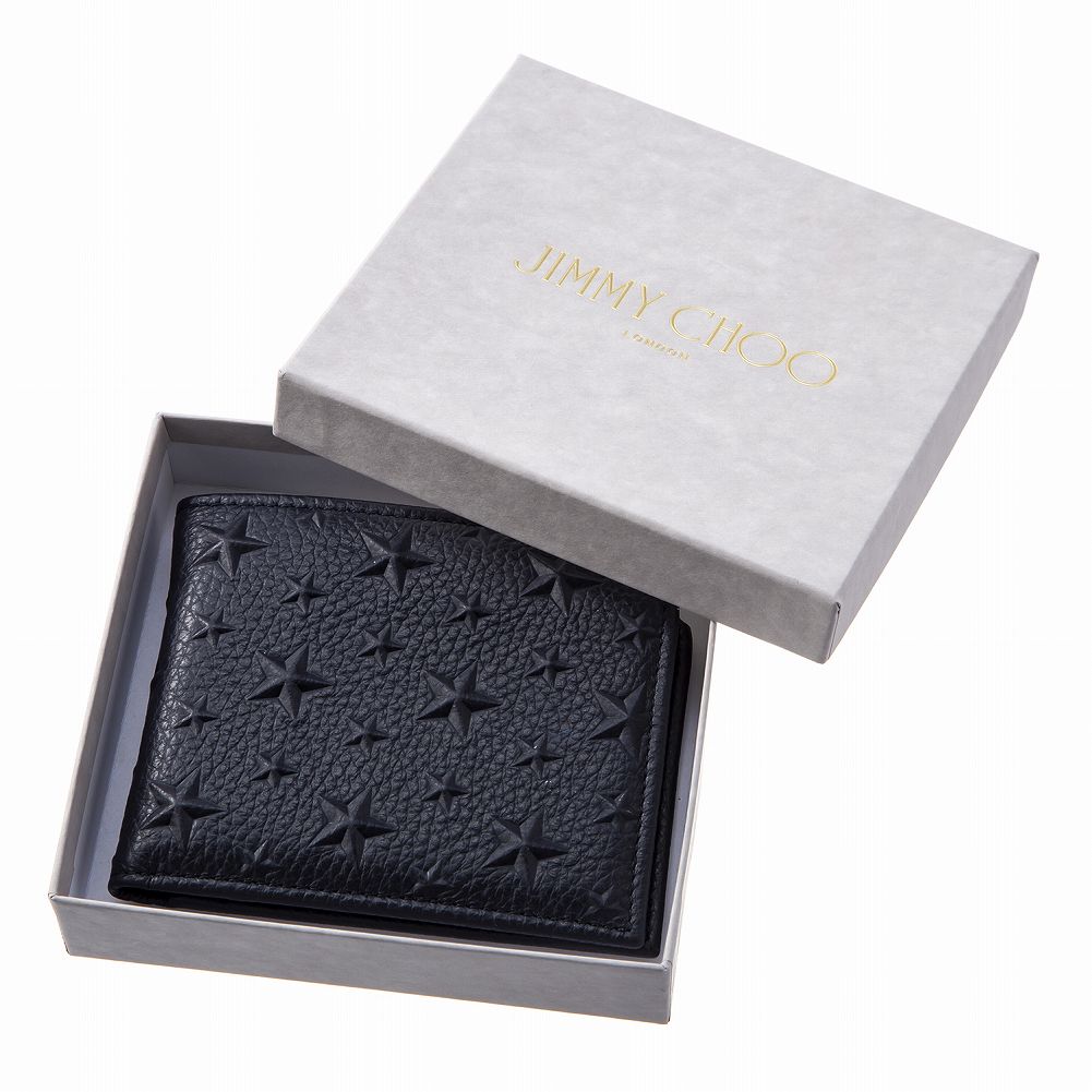 【全品クーポン配布中！2/11 1:59まで】ジミーチュウ 財布 二つ折り財布 ALBANY EMG アルバニー 星型 スタッズ メンズ ネイビー  JIMMY CHOO | Select Soleil