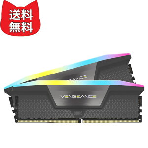 CORSAIR DDR5-6000MHz �f�X�N�g�b�vPC�p������ VENGEANCE RGB DDR5�V���[�Y (PC5-48000) AMD EXPO Intel XMP�������L�b�g 64GB �u���b�N/�O���[ [32GB×2��] CMH64GX5M2B6000Z30