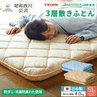 【10%OFF ※4/3 14:00~4/13 10:59迄】楽天1位 昭和西川 防ダニ・抗菌防臭3層敷きふとん EC2409 敷布団 シ…