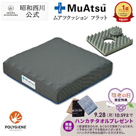 【ポイント10倍！9/4 20:00- 要エントリー】昭和西川 ムアツ クッション フラット 円座クッション 椅子用 背もたれ用 座布団 四角 円座 穴あき Ag+抗菌加工ウレタン 凹凸構造 体圧分散 厚さ7cm 40×40cm 抗菌防臭 防ダニ通気性 母の日 父の日 ギフト プレゼント