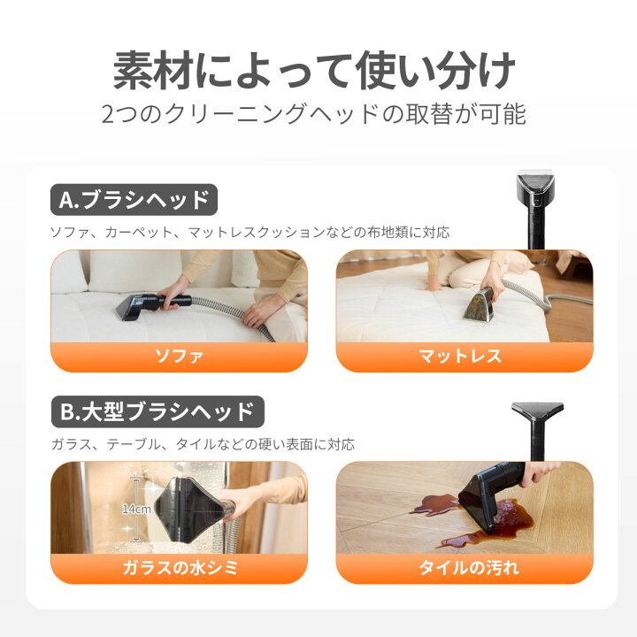 楽天市場】カーペットクリーナー リンサー 布製品 クリーナー スチーム 
