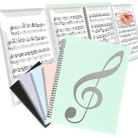 【ピティナ 支部長監修】【即日配送】Solf 楽譜ファイル 書き込める 見開き4面 ピアノ バンド 伴奏 台紙 譜面 ( A4サイズ 10枚/40ぺージ 5色展開) パステル 黒 無地