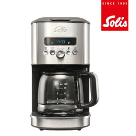 solis公式ショップ コーヒーメーカー Aroma Brewer SK1021 フィルター式 大容量18杯 タイマー付き 保温機能 おしゃれ シルバー