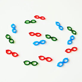 メガネパーツ　Aタイプ 15個入（レッド・ブルー・グリーン）　アクリル製