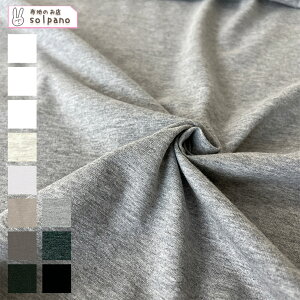 30sハイゲージ天竺(白・グレー・黒系) 無地 布 カットソー 生地 手作り カット50cm単位(商品番号:11658-1)