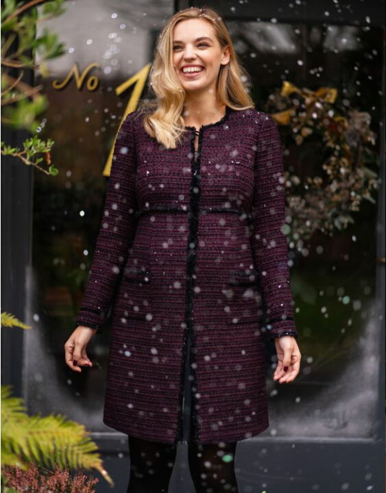 楽天市場】Seraphine MARINA ツイードマタニティコート -プラム  