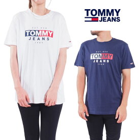 トミージーンズ Tシャツ 半袖 TOMMY JEANS ロゴ クルーネック Tシャツ メンズ ホワイト ネイビー 白 紺 男性 レディース 女性 トップス シャツ TOMMY ENTRY FLAG TEE