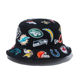 NEWERA ニューエラ バケット01 Team Logo Allover NFL ブラック　メンズ 男性 レディース 女性 帽子 ハット 送料無料 NEW ERA 国内正規品 正規取扱店 バケットハット
