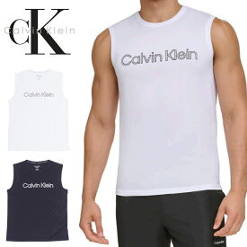 ラッシュガード メンズ Calvin Klein カルバン クライン 袖なし ノースリーブ タンクトップ 水着 男性 薄手 アウトドア キャンプ 釣り 海 海水浴 ペアルック ブラック 黒 ホワイト 白 M L XL XXL 2L 3L 大きいサイズ USモデル SLEEVELESS RASH GUARD -CALVIN KLEIN OUTLINE