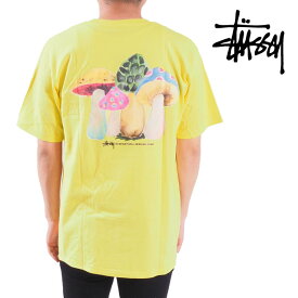 STUSSY ステューシー　SHROOMS TEE イエロー 黄色 キノコ Tシャツ カットソー 半袖 S M L LL XLサイズ 男性 メンズ 女性 レディース トップス 大きいサイズ　 USAモデル