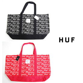 アウトレット HUF×BUDWEISER ハフ バドワイザー トート バッグ TOTE BAG BLACK RED キャンバス バック 鞄 コラボ レッド 赤 ブラック 黒 総柄 メンズ 男性 レディース 女性 カジュアル ストリート ブランド 小物 アクセサリーパパバック