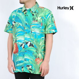 アウトレット USモデル ハーレー 半袖シャツ HURLEY MIXTAPE COSTA RICA SS SHIRT ミックステープ コスタリカ シャツ トップス 半袖 トロピカル 総柄 グリーン 緑 ブルー 青 マルチカラー アロハシャツ メンズ 男性 レディース 女性 ハーレイ