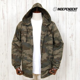 アウトレット　インディペンデント INDEPENDENT ナイロン フード付きコーチジャケット ウィンドブレーカー NYLON HOODED WINDBREAKER CAMO JACKET JKT ジャケット アウター カモ 迷彩 メンズ レディース 男性 女性 雨具 レインウェア アウトドア キャンプ フェス