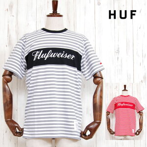 �A�E�g���b�g HUF×BUDWEISER �n�t �o�h���C�U�[ �{�[�_�[ ���S T�V���c STRIPE S/S KNIT BORDER TEE BLACK RED ���� �R���{ �g�b�v�X �X�g���C�v ���b�h �� �u���b�N �� �����Y �j�� ���f�B�[�X ���� �J�W��