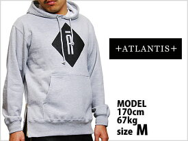 アウトレット ATLANTIS A LOGO PULLOVER HOODIE SIDE ZIP GRAY アトランティス Aロゴ スウェット プルオーバー フーディー パーカー サイドジップ付き トップス パーカー フードプリント有 グレー 灰色 メンズ 男性 レディース 女性 HIPHOP ヒップホップ