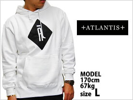 アウトレット ATLANTIS A LOGO PULLOVER HOODIE SIDE ZIP WHITE アトランティス Aロゴ スウェット プルオーバー フーディー パーカー サイドジップ付き トップス パーカー フードプリント有 ホワイト メンズ 男性 レディース 女性 HIPHOP ヒップホップ ストリート　ブランド