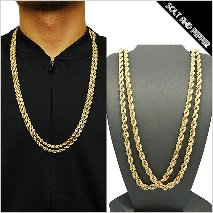 楽天市場】アウトレット NO BRAND DOUBLE ROPE CHAIN GOLD ノー  