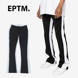 EPTM エピトミ PIPING FLARED TRACK PANTS パイピング フレア ベルボトム トラックパンツ ジャージ メンズ 男性 レディース 女性 ブラック 黒 ホワイト 白 BLACK USモデル