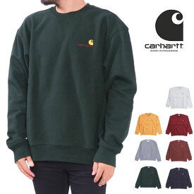 カーハート WIP トレーナー 裏起毛 S M L XL XXLサイズ 長袖 メンズ レディース グレー ワイン オリーブ イエロー Carhartt AMERICAN SCRIPT SWEATSHIRT　EUモデル スェットシャツ　ワークインプログレス I025475