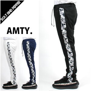 �A�E�g���b�g AMTY �A���e�B �T�C�h���C�� �g���b�N�p���c BLACK WHITE NAVY CAMO LINE TRACK PANTS �W���[�W �u���b�N �� �z���C�g �F �l�C�r�[ �� �J�� ���� �����Y �j�� ���f�B�[�X ���� �{�g���X �X�g