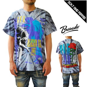 �A�E�g���b�g BRAVADO GUNS AND ROSES �K���Y�A���h���[�[�X 1991 TOUR TIE-DYE TWO SIDED �c�A�[T�V���c �^�C�_�C �������� ���� �����@BLACK �u���b�N ���@�����Y�@�j���@ROCK TEE ���b�NT�V���c