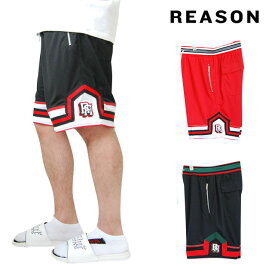 アウトレット REASON リーズン INSIGNIA MESH SHORTS BLACK RED GREEN WHITE インシニア メッシュ ショーツ ハーフパンツ ボトムス ブラック 黒 レッド 赤 グリーン 緑 ホワイト 白 メンズ レディース 男女兼用 ユニセックス