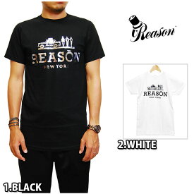 アウトレット REASON リーズン TAXI TEE TOPS BLACK WHITE SILVER Tシャツ 半袖 トップス Uネック プリント ブラック 黒 ホワイト 白 シルバー 銀 メンズ レディース 男女兼用 ユニセックス バスケット