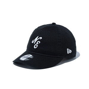 NEWERA ニューエラ 9THIRTY クラシックロゴ ウォッシュドコットン ブラック × ホワイト メンズ レディー