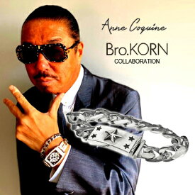 AnneCoquine アンコキーヌ 【限定発売】ブラザー・コーン Bro.KORN コラボ スターチェーンブレスレット Sサイズ 4035-1414-S 925シルバー 芸能人愛用　ネックレス ファンキー ゴージャス ディスコ ソウル　喜平ファッション 星モチーフ