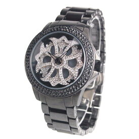 アンコキーヌ Anne Coquine 腕時計 レディース 時計 ミニセラミッククロス ブラック／1119-0202 ウォッチ ブランド 高級 クリスタルストーン ぐるぐる くるくる グルグル クルクル 回る ゴージャス プレゼント ギフト